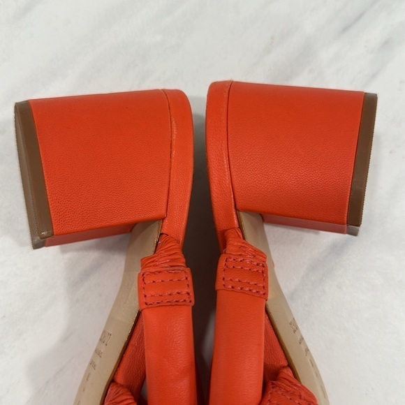NEW! Schutz Bright Orange Olly Block Heel Leather Sandals - Size 6 - Picture 14 of 16